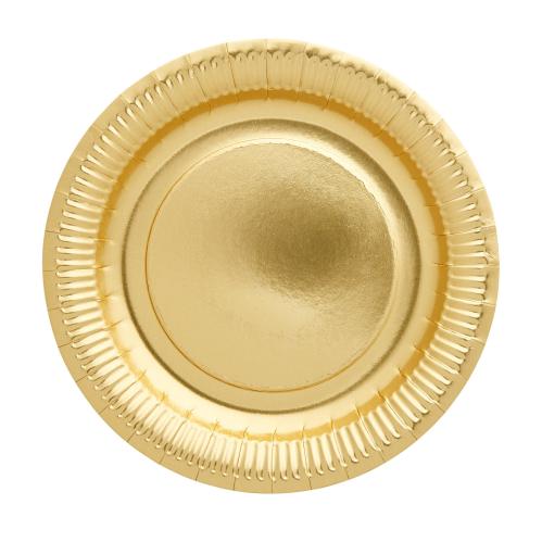 Papperstallrikar - Guld - 8 st - 23 cm - www.frokenfraken.se