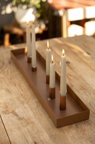 Bordsljusstake - Sund - 5 ljus magnet - Brun - 60 cm - www.frokenfraken.se