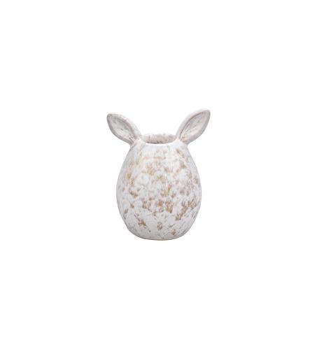 Ljusstake - Vit/brun- Ø6 x 10 cm - www.frokenfraken.se