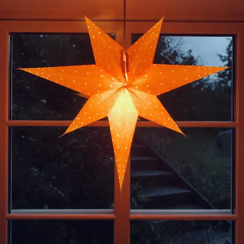 Adventsstjärna - Klassisk Gammaldags Orange - 60 cm - www.frokenfraken.se