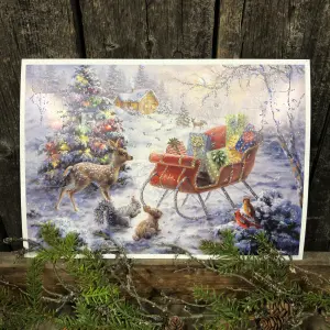Adventskalender - Rådjur & Släde - A4 - 29,7 x 21 cm - www.frokenfraken.se