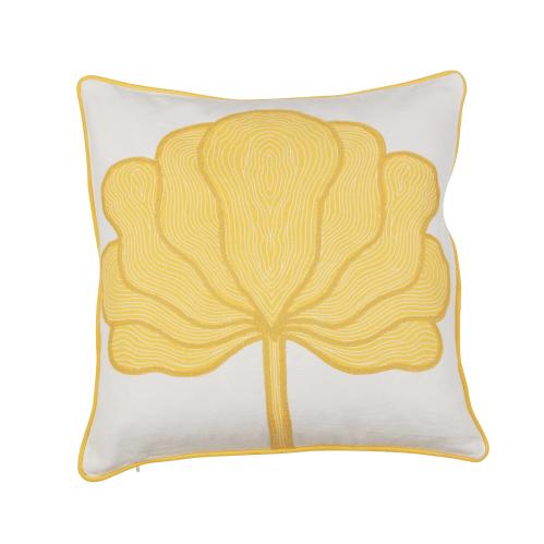 Kuddfodral - LOTUS - GUL - 48 X 48 CM - www.frokenfraken.se