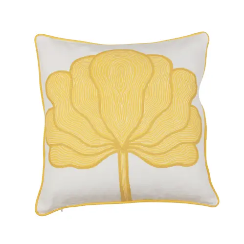 Kuddfodral - LOTUS - GUL - 48 X 48 CM - www.frokenfraken.se