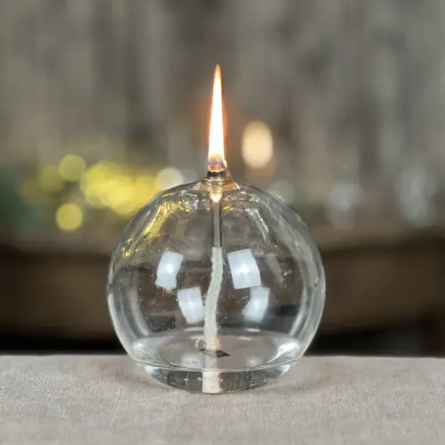 Oljelampa M - Glas - Rund Boll - Ø11 cm - www.frokenfraken.se
