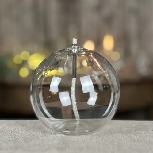Oljelampa XL - Glas - Rund Boll - Ø13 cm - www.frokenfraken.se