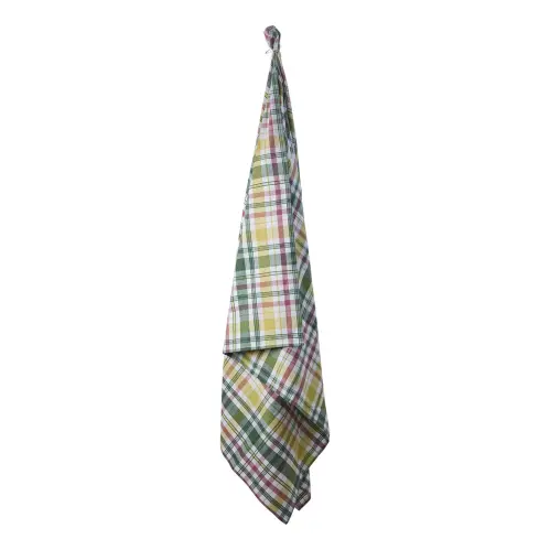 Bordsduk - Grön/Rosa/Gul/Vit - Rutig - 250 x 140 cm - www.frokenfraken.se
