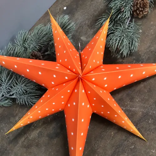 Adventsstjärna - Klassisk Gammaldags Orange - 60 cm - www.frokenfraken.se