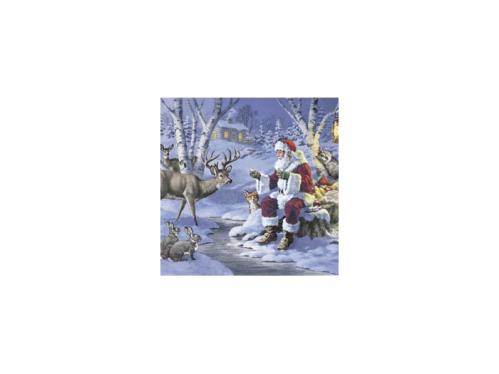 Servetter - Santa in forest - 20-pack/33 x 33 cm - www.frokenfraken.se