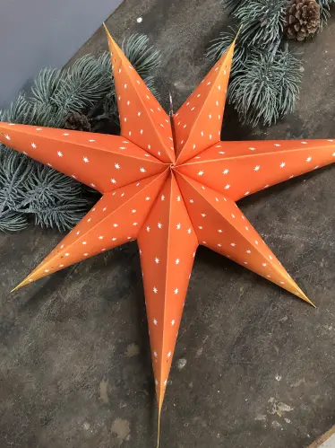 Adventsstjärna - Klassisk Gammaldags Orange - 60 cm - www.frokenfraken.se