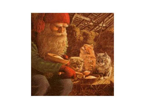 Servetter - Tomte & Katter - 20-pack/33 x 33 cm - www.frokenfraken.se