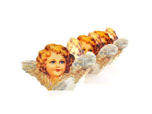 Julpynt - Gammaldags Pappersrad - Vit ängel - 7,5 x 69 cm - www.frokenfraken.se