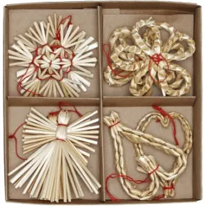 Julgranshänge - Halm/8 st - 6 cm - www.frokenfraken.se