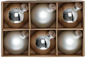 Julkulor Glas - Silver/6-pack - 6 cm - www.frokenfraken.se