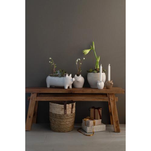 Ljusstake - Gris - Brun - 9 x 8 x 9 cm - www.frokenfraken.se