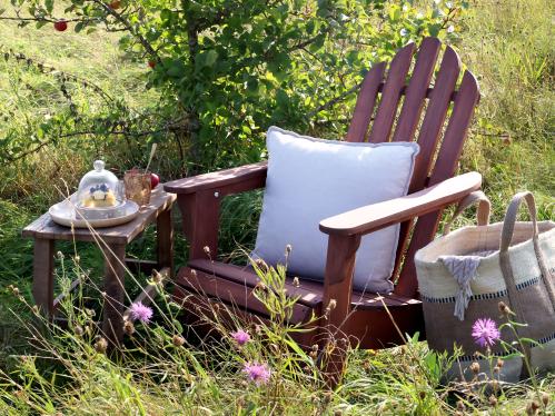 Amerikansk däckstol - Adirondack Sunchair - Trä brun - www.frokenfraken.se