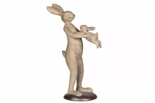 Påskdekoration - Hare med unge - 33,5 cm - www.frokenfraken.se