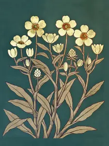 Poster - Vintage - Smörblommor - 18 x 24 cm - www.frokenfraken.se