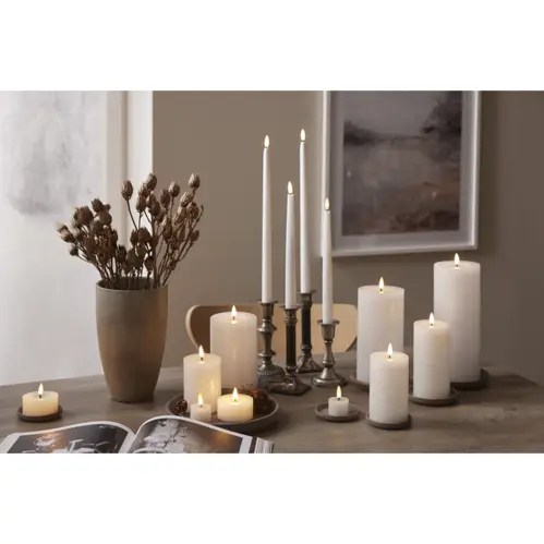 Batteriljus - Vit - LED Värmeljus - 5 cm - Flamme Flow - 2 st - www.frokenfraken.se