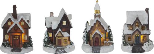Litet lysande hus - 4-pack - 12 cm - www.frokenfraken.se