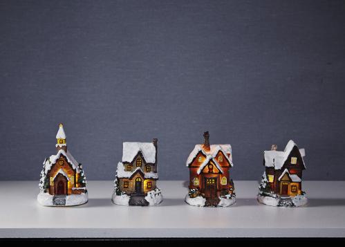 Litet lysande hus - 4-pack - 12 cm - www.frokenfraken.se