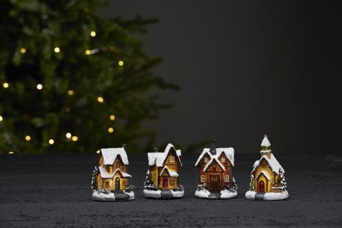 Litet lysande hus - 4-pack - 12 cm - www.frokenfraken.se