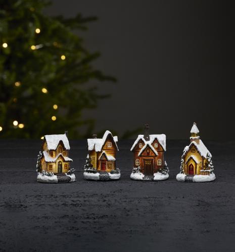 Litet lysande hus - 4-pack - 12 cm - www.frokenfraken.se