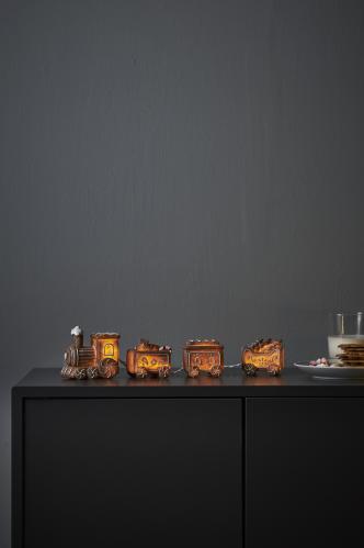 Jultåg - Lysande pepparkakståg - 30 cm - www.frokenfraken.se