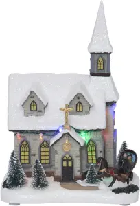 Julkyrka med belysning - 27 cm - www.frokenfraken.se