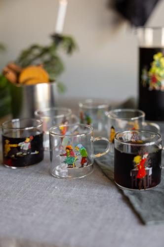 Glöggservis - 9 delar - Barnen i bullerbyn - Glas - 45 × 27 × 11 cm - www.frokenfraken.se