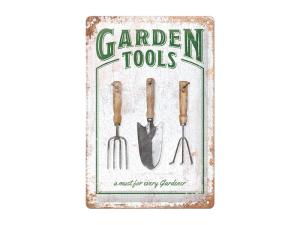 Plåtskylt - Garden tools - 20 x 30 cm - www.frokenfraken.se