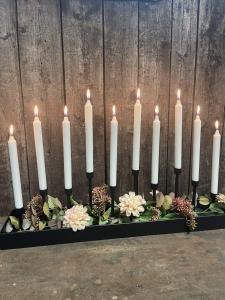 Ljusstake - Bordsljusstake - 10 ljus i låda - 72 x 16 x 21 cm - www.frokenfraken.se