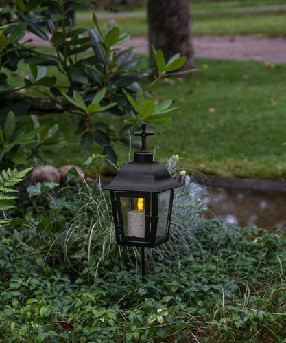 Gravlykta med batteriljus - Kors eller Kula - Svart med timer - www.frokenfraken.se