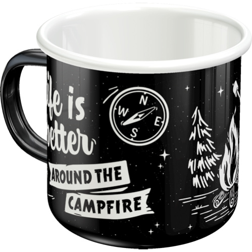 Mugg - Emalj - Life Is Better Around The Campfire - www.frokenfraken.se