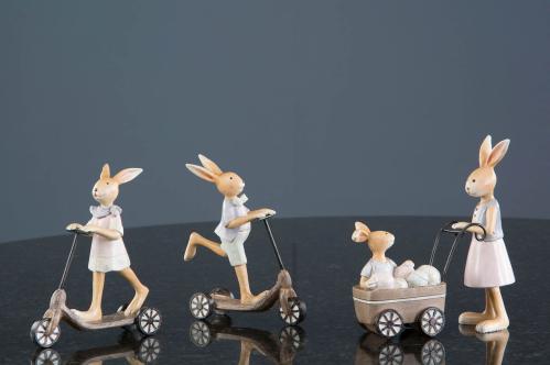 Kaninmamma med barnvagn - 15 cm - www.frokenfraken.se