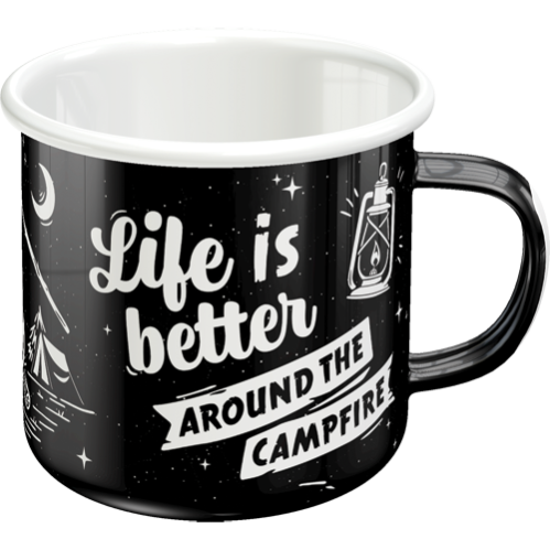 Mugg - Emalj - Life Is Better Around The Campfire - www.frokenfraken.se