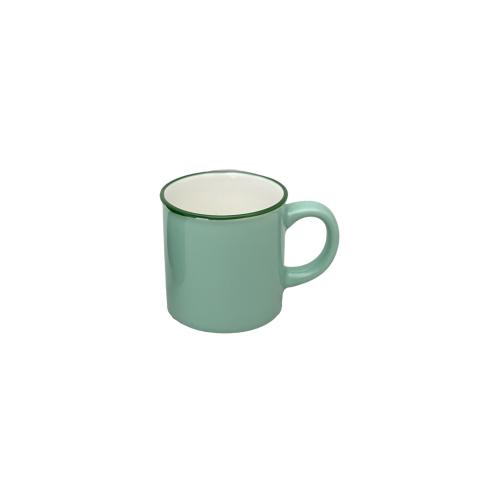 Mugg - Ljusgrön med grön kant - 6-pack - Keramik - 10 x 8,5 cm - www.frokenfraken.se