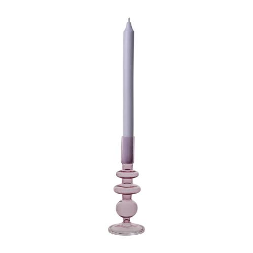 Ljusstake - Rosa Glas - Ø9 x 20 cm - www.frokenfraken.se