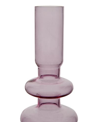 Ljusstake - Rosa Glas - Ø9 x 20 cm - www.frokenfraken.se