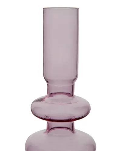 Ljusstake - Rosa Glas - Ø9 x 20 cm - www.frokenfraken.se