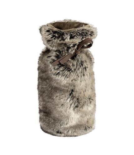 Vinpåse - Breay Bear - Grå/Brun - Fuskpäls - 30 x 13 cm - www.frokenfraken.se