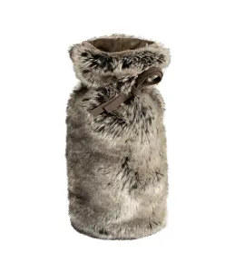 Vinpåse - Breay Bear - Grå/Brun - Fuskpäls - 30 x 13 cm - www.frokenfraken.se