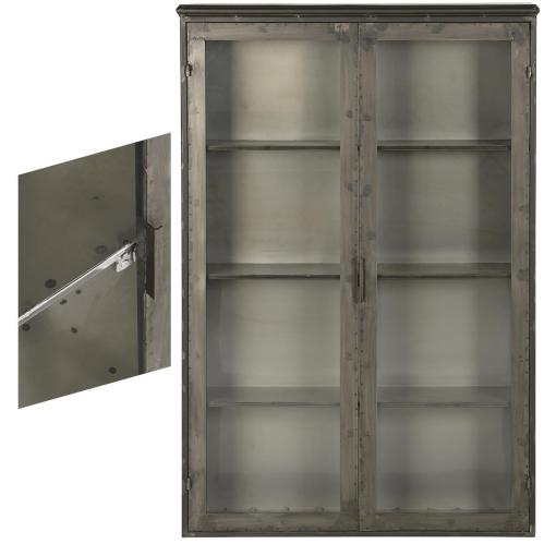 Väggskåp - Metall med glasdörrar - 121 x 80 cm - www.frokenfraken.se