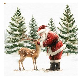 Servetter - Tomte & Rådjur - 20 st - www.frokenfraken.se