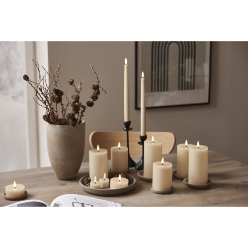 Batteriljus - Värmeljus 7 cm - Flamme - Beige - 2 st - www.frokenfraken.se