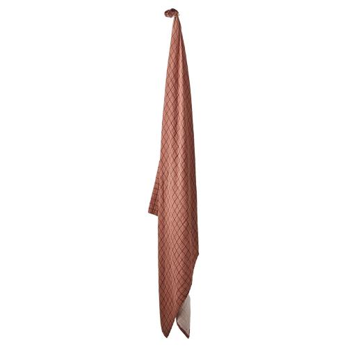 Bordsduk Rutig - Korall/svart - 220 x 140 cm - www.frokenfraken.se