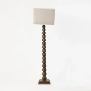 Golvlampa Trä - Preston - Brun/Grå - 119 cm - www.frokenfraken.se