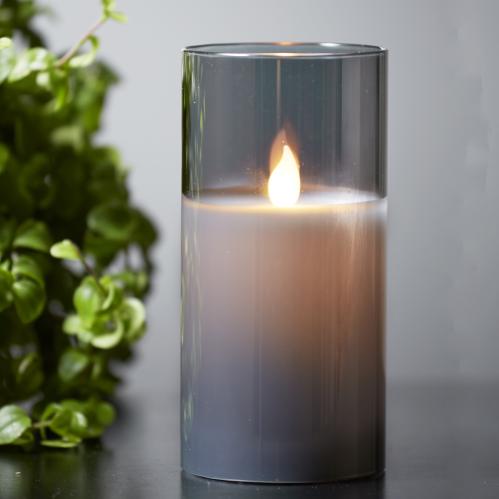 Batteriljus - M-Twinkle - Glashållare - Grå - 7.5 x 15 cm - www.frokenfraken.se