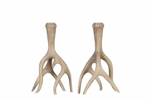 Ljusstake - Renhorn - Natur - 22 cm - 1st - www.frokenfraken.se