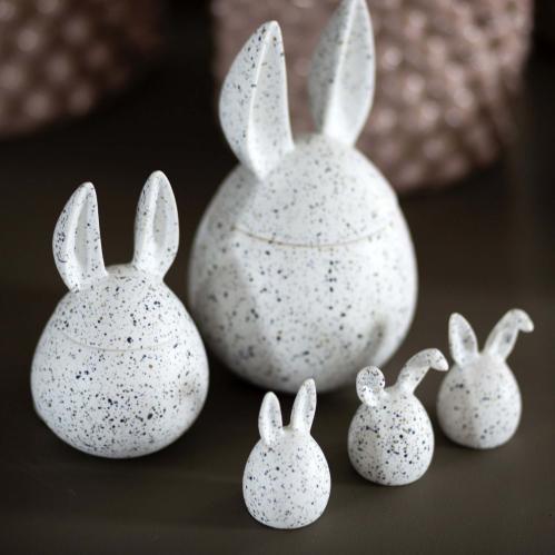 Påskdekoration - Ägg gömma - Vit/brun - Ø8,5 x 14 cm - www.frokenfraken.se
