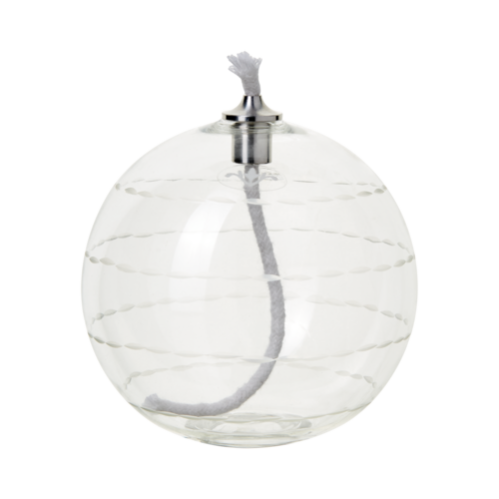 Oljelampa - Glas - Rund Boll - Mönstrad - Ø10 cm - www.frokenfraken.se